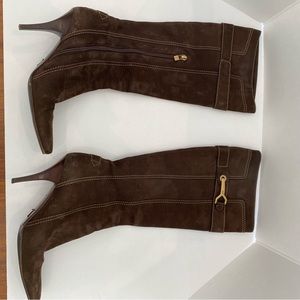 Louis Vuitton brown suede boots